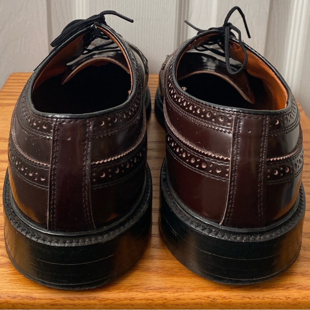 VINTAGE 1960s DEXTER Chancellors Burgundy Leather Wingtip Derby Shoes 9.5 E - Picture 7 of 15